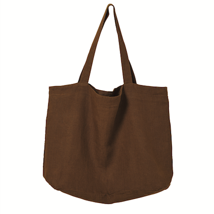 Linen tote bag bronze