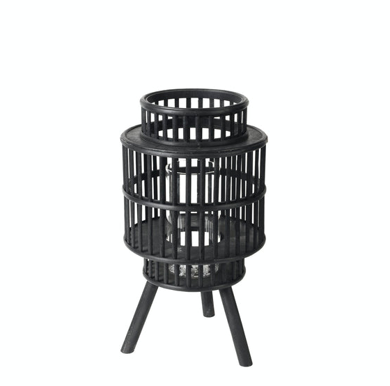 This striking standing bamboo lantern by Broste Copenhagen will add a warm glow to any outdoor setting.  Featuring a heat resistant glass candle holder.   Dimensions: 28cm wide x 46cm high  Please note candle not included. 