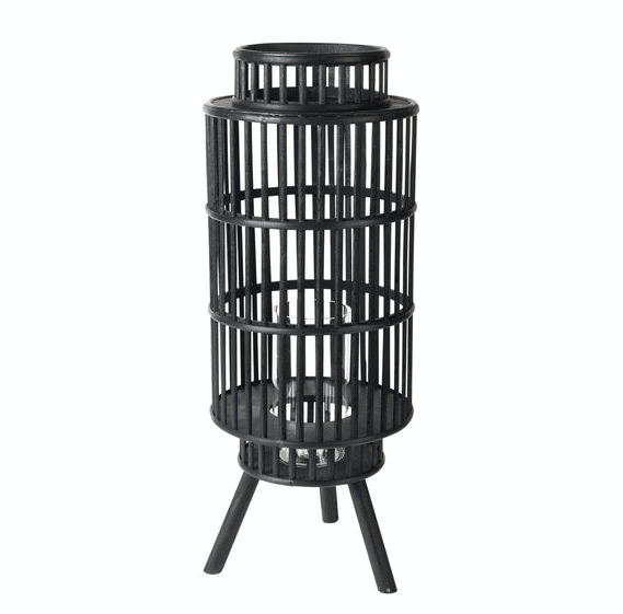 This striking standing bamboo lantern by Broste Copenhagen will add a warm glow to any outdoor setting.  Featuring a heat resistant glass candle holder.   Dimensions: 26.5cm wide x 68cm high  Please note candle not included. 