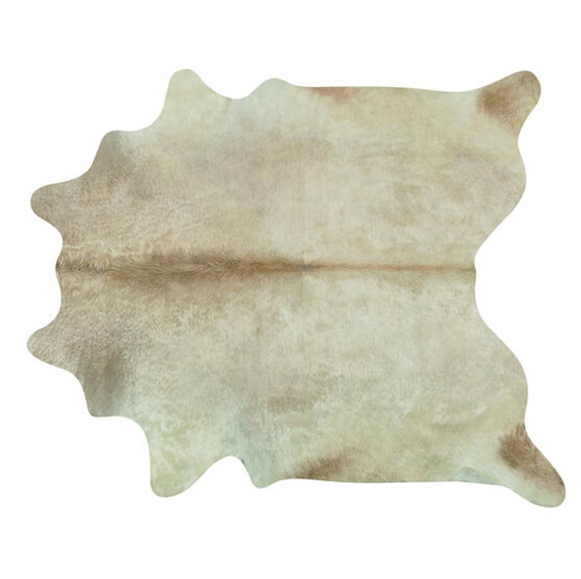 Soften your floors with this caramel coloured cowhide from Brazil.  Colour: caramel  These cowhides are each unique in colouring and markings, and no two hides are the same (pictures shown on this page are examples only).  The hides are all varying sizes as they are a natural hide but the size is approximately 180cm wide x 230cm long.
