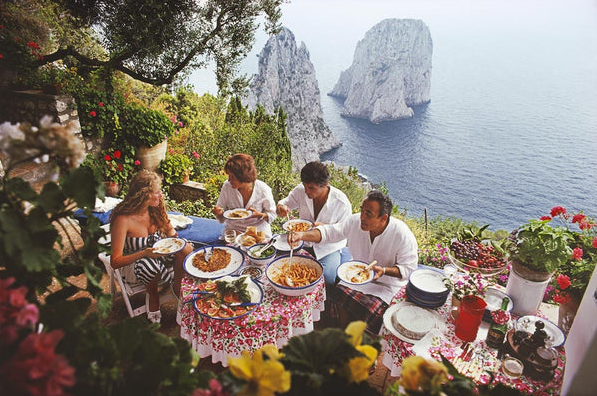 Slim Aarons 'Dining Al Fresco On Capri' photographic print