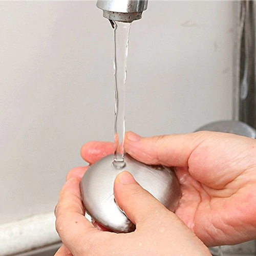 Stainless steel soap bar odour remover