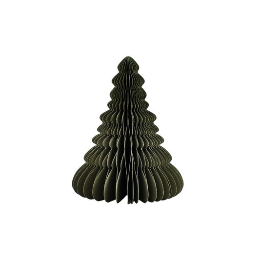 Standing paper xmas tree ornament olive 15cm