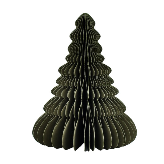 Standing paper xmas tree ornament olive 24cm