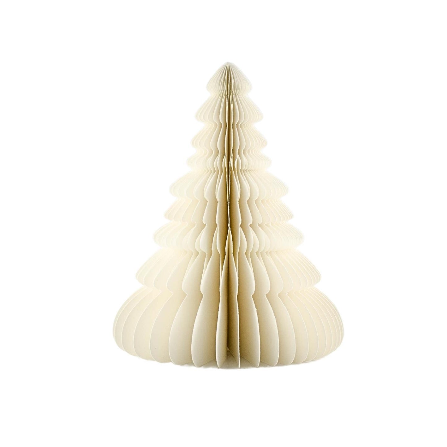 Standing paper xmas tree ornament off-white 20cm