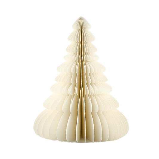 Standing paper xmas tree ornament off-white 24cm