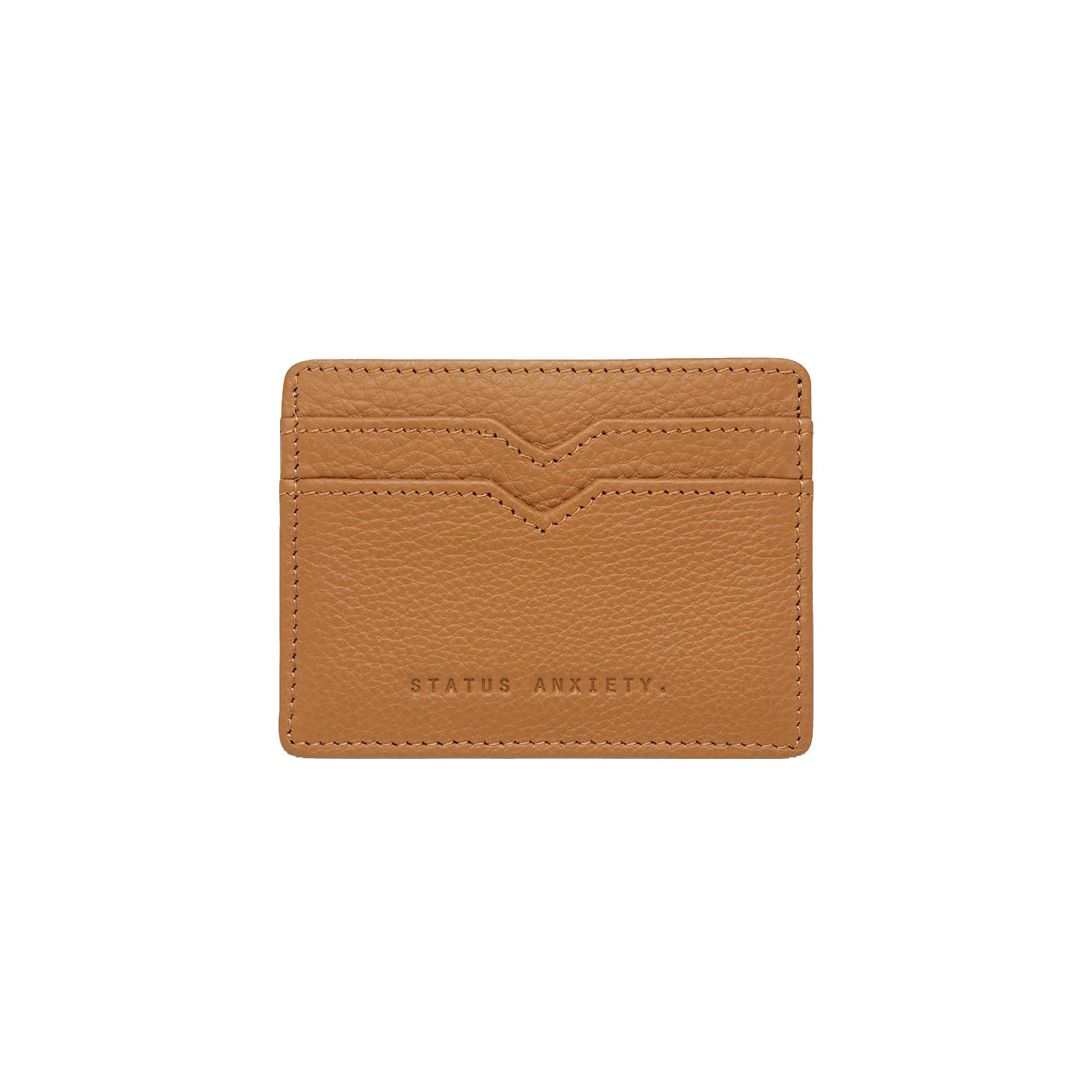 Leather card holder tan