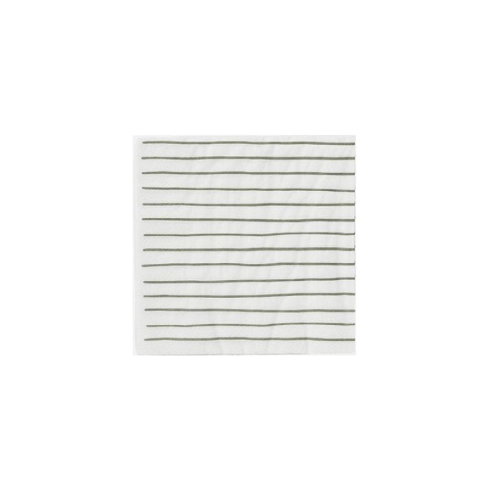 Stripe dinner  paper napkins olive stripe (20)