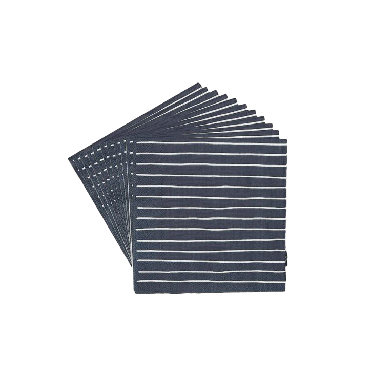 Stripe dinner  paper napkins stripe  navy (20)