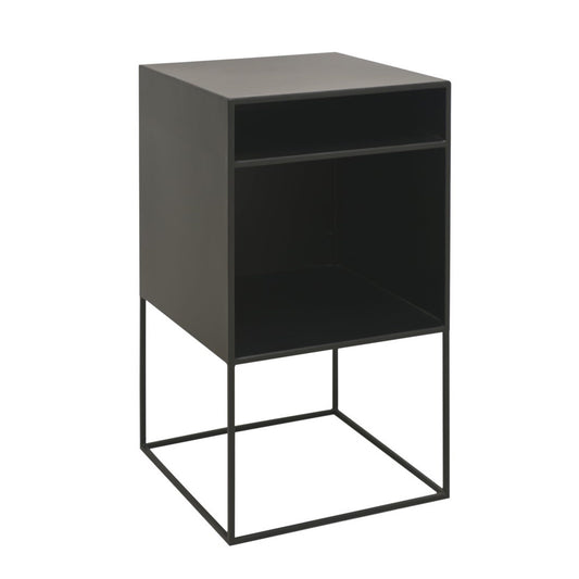 Studio open bedside cabinet large black