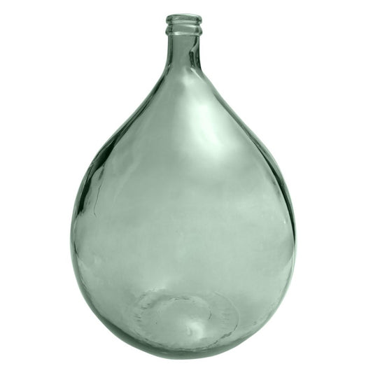 Extra large organic shaped rounded vessel, made of recycled glass.  Dimensions: 56cm high x 34cm wide  Colour: green