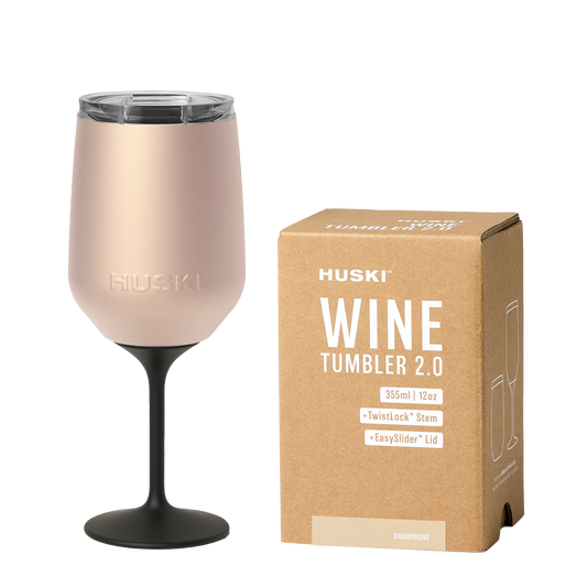 Huski stemmed wine tumbler champagne 355ml