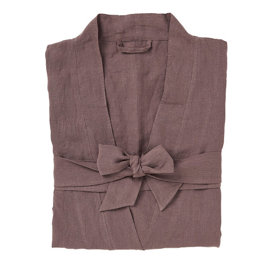 Women's linen dressing gown lupin