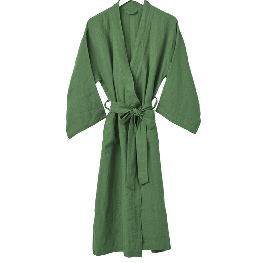 Women's linen dressing gown spearmint