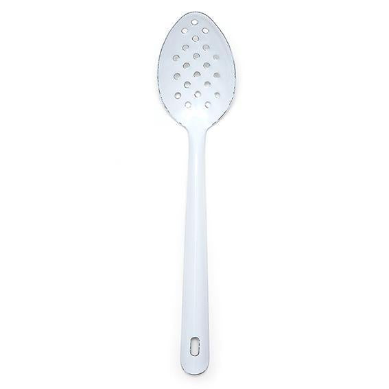 Enamel perforated serving spoon 30cm