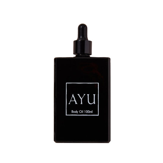 Ayu's Pitta body oil is a blend of 29 herbs, formulated from an ancient Ayurvedic recipe to help relieve stress and exhaustion. The natural fragrance of sandalwood, rose and patchouli helps to soothe the senses, restore calmness, relax the mind and elevate the spirit.   Scented lightly with sandalwood, rose and patchouli.  Scent: pitta  Size: 100ml  Made in Australia.