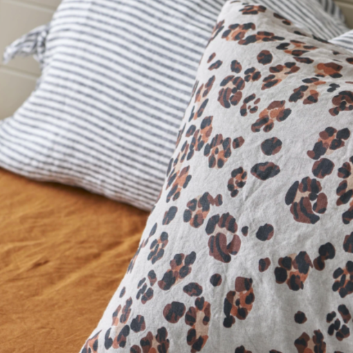 SOW leopard print linen pillowcase set