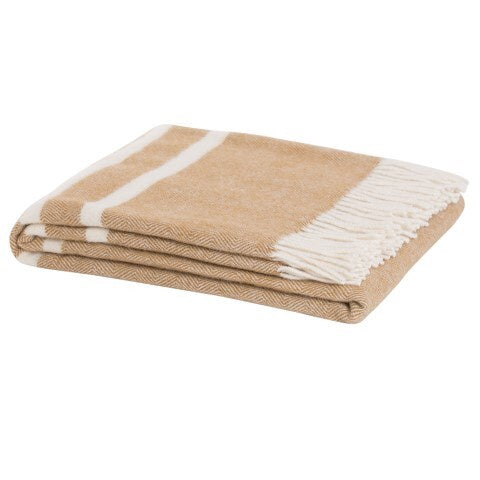 Raglan NZ lambswool blanket caramel 150 x 180cm