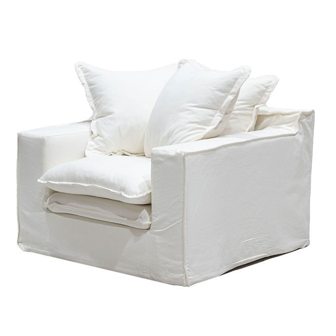 Asher slip cover armchair white