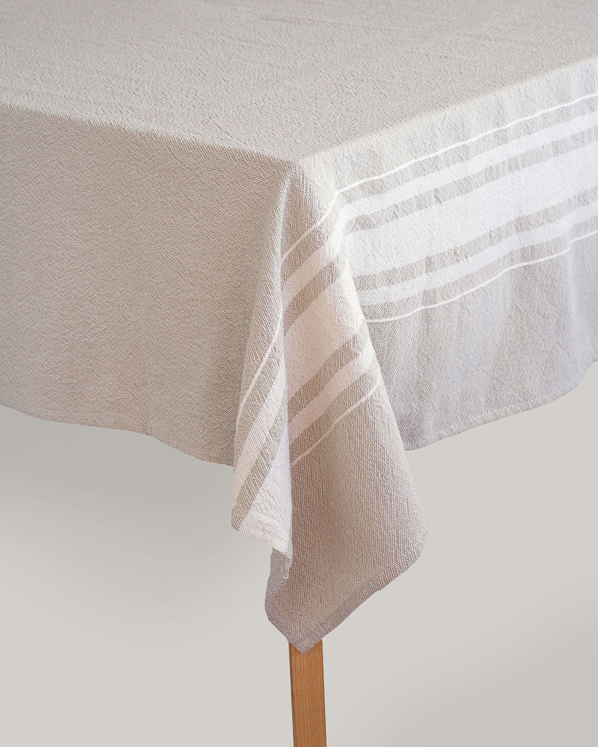 Natural cotton tablecloth 250x140 stone