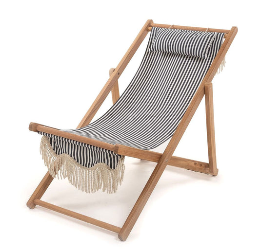 Premium sling chair navy stripe