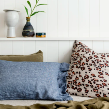 SOW leopard print linen pillowcase set