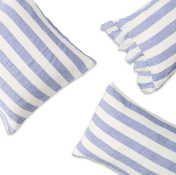 SOW chambray stripe linen pillowcase set
