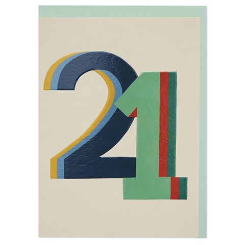Colourful 21 card
