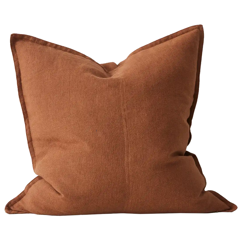 Como linen cushion cover 50cm tobacco