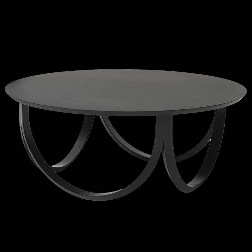 Curved leg coffee table black 95cm