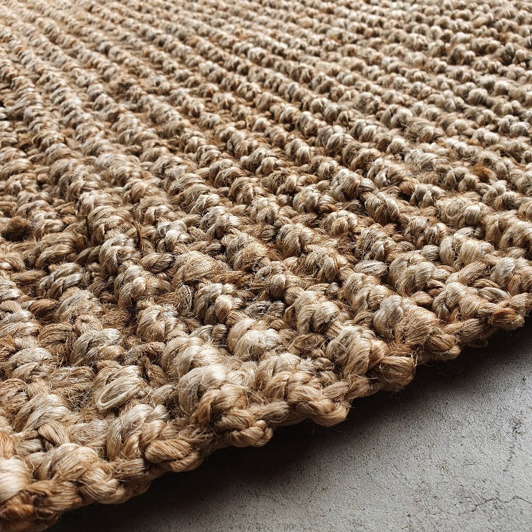 Boucle jute rug natural