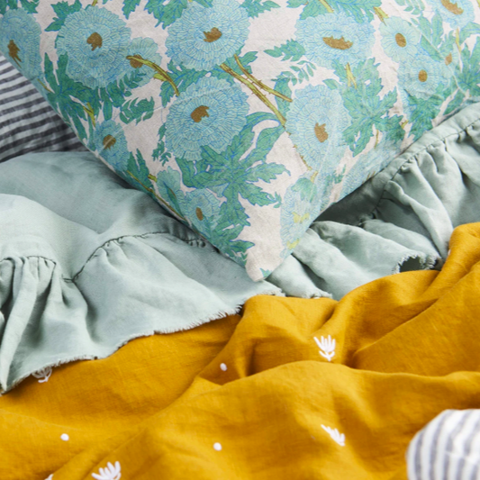 SOW Joan's floral linen pillowcase set