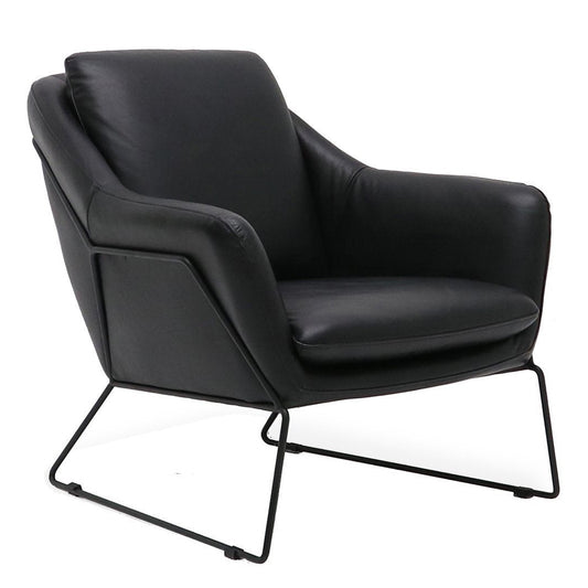 Workshop leather armchair black
