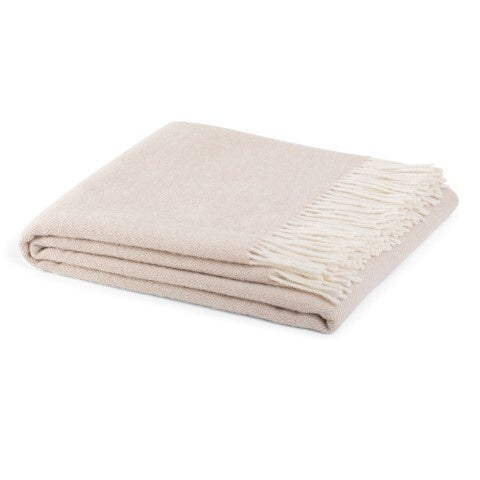 Hahei NZ lambswool blanket oatmeal 150 x 183cm