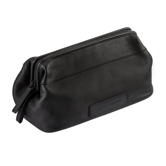 Status Anxiety leather toiletry bag