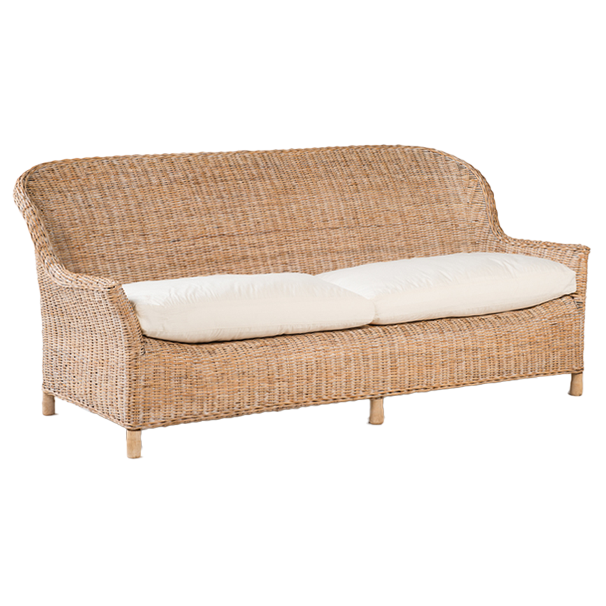 Rattan Gable Sofa Whitewash