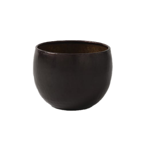 Metal gava planter antique brown 20cm