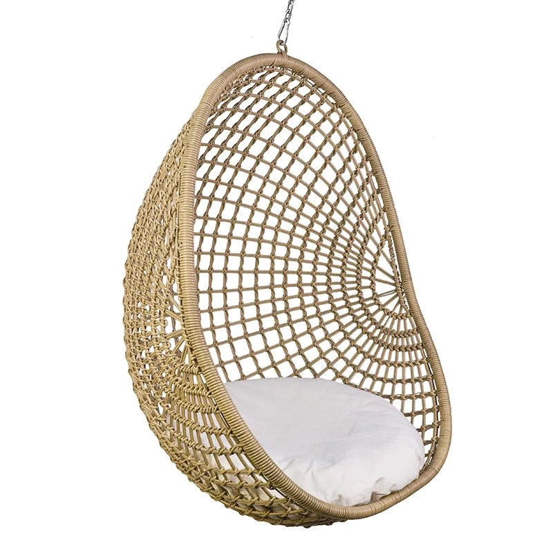 Outdoor hanging chair check natural