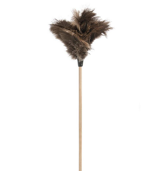 Add a touch of glamour to everyday household tasks with the Andree Jardin feather duster.    These gorgeous dusters sweep away dust from surfaces thanks to genuine ostrich feathers from South Africa and a sturdy beech handle, with leather cord for easy storage.  Dimensions: 70 x 45 cm   Handcrafted in France.