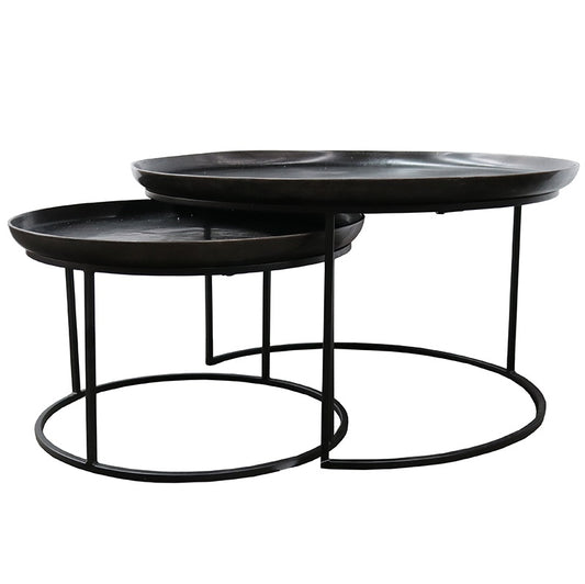Calypso nesting tables set of two black