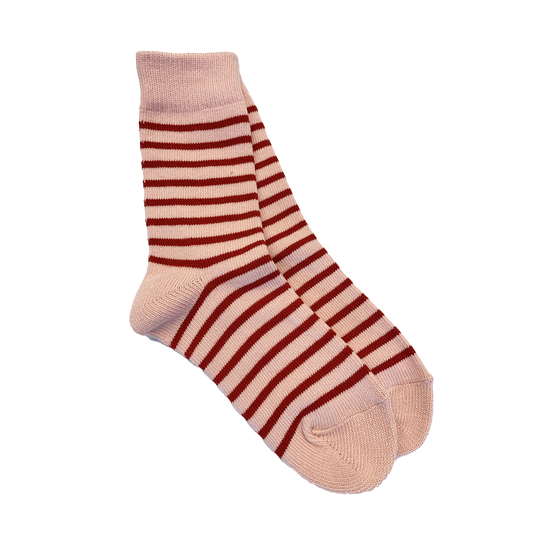 pink & red striped socks