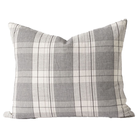 Plaid cotton linen cushion cover 55x45cm