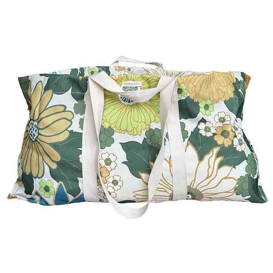 Oversized canvas beach bag retro floral