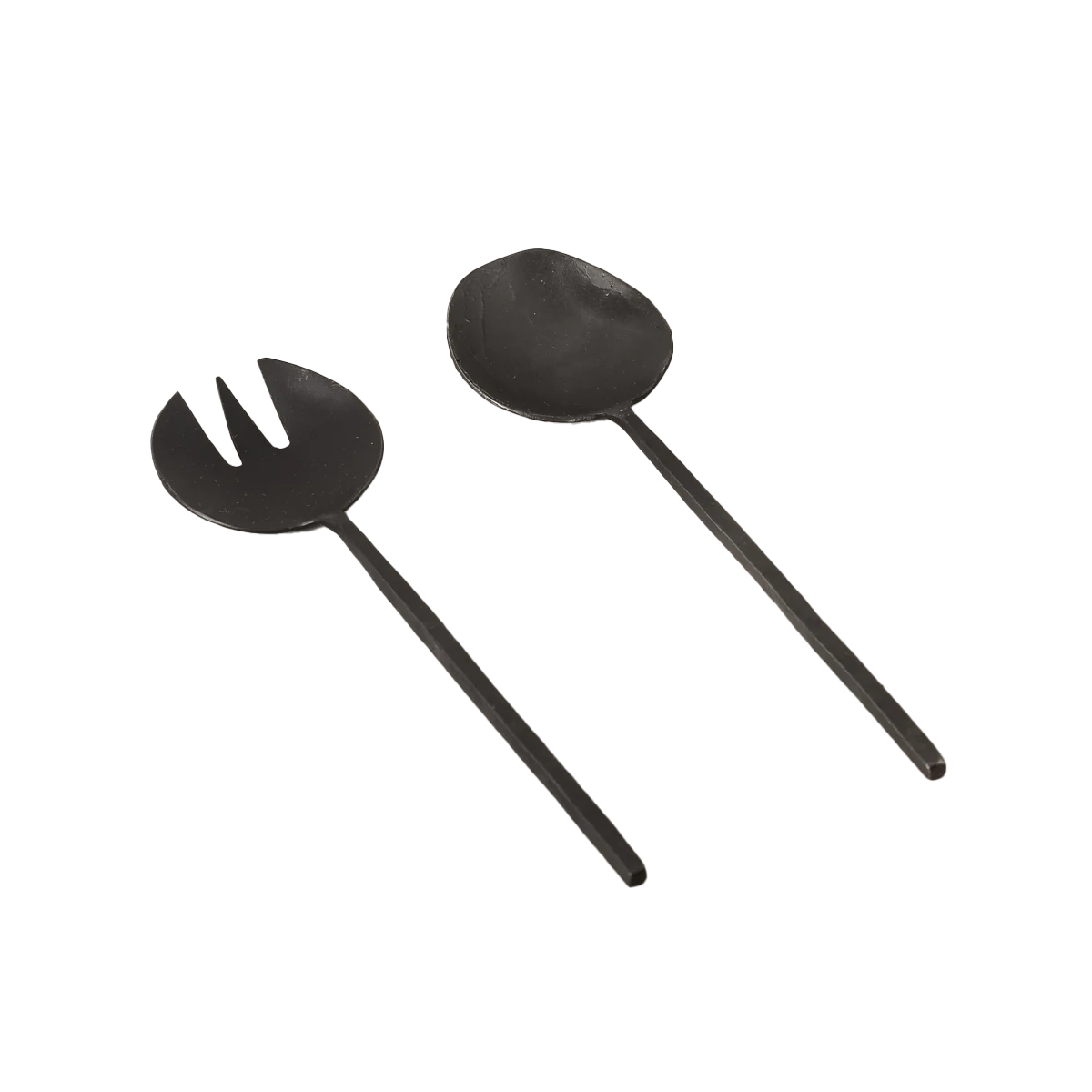 Handmade mini iron salad servers 20cm black