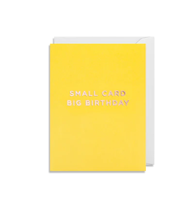 small card big birthday wishes gold foil card