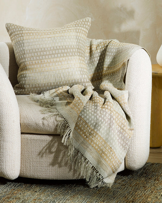Solano linen silk blend throw ivy 130 x 170cm