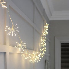 Starburst LED fairy lights garland silver 5m