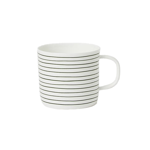 Striped porcelain cup olive
