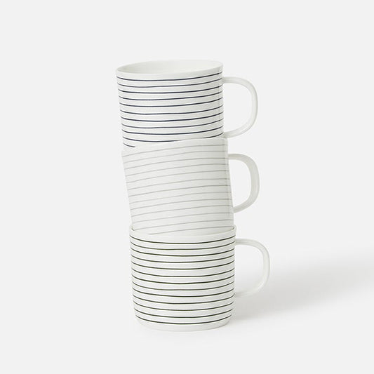 Striped porcelain cup grey