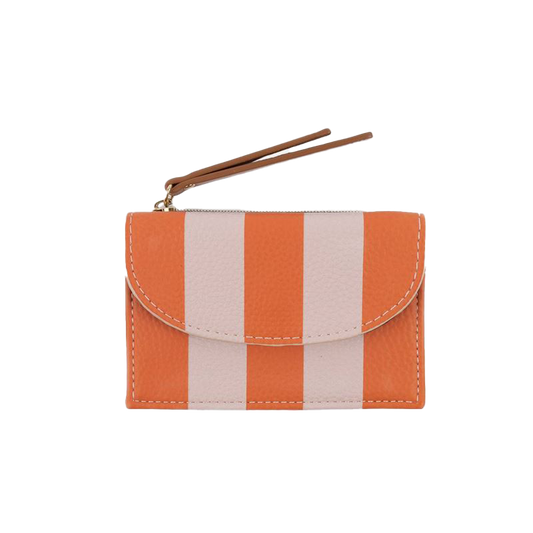 Orange stripe coin purse & card holder
